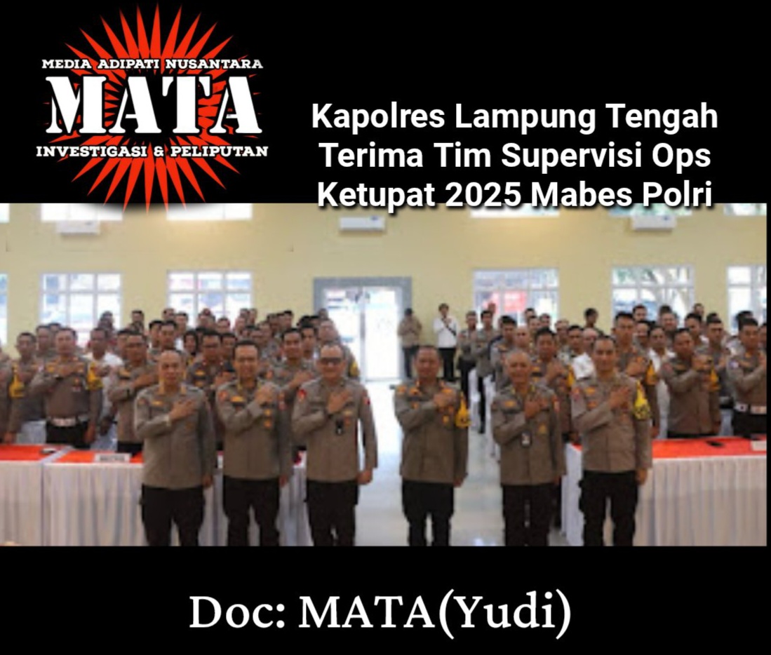 Kapolres Lampung Tengah Terima Tim Supervisi Ops Ketupat 2025 Mabes Polri