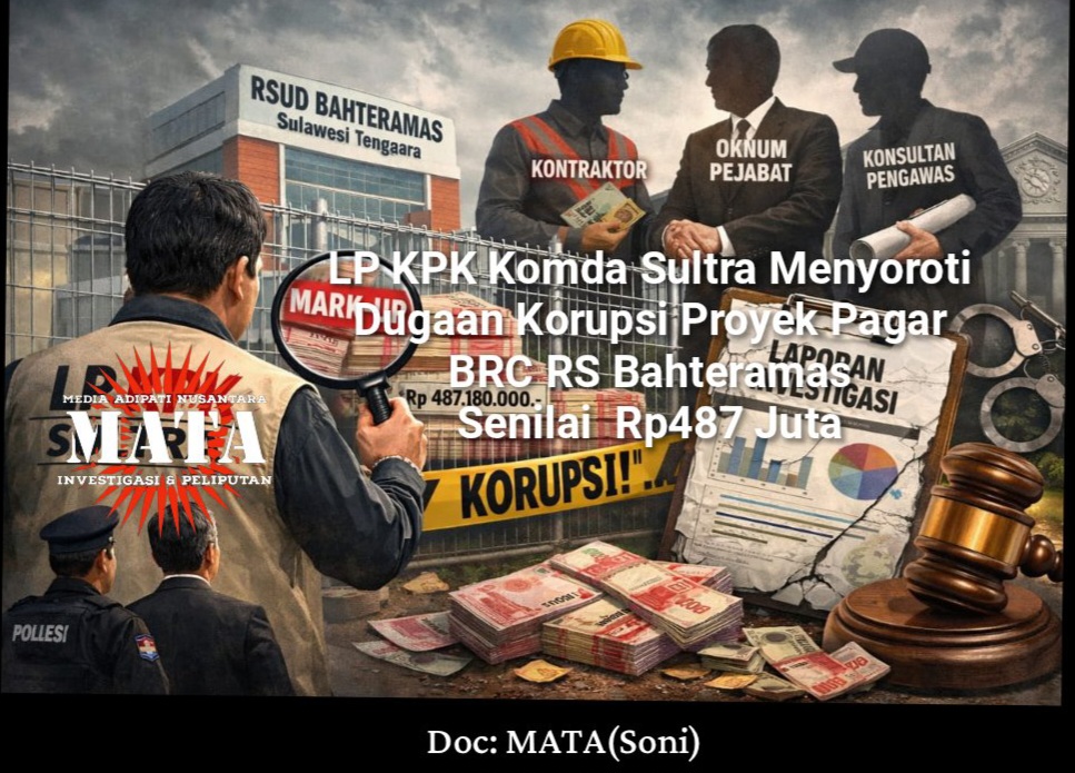 LP KPK Komda Sultra Menyoroti Dugaan Korupsi Proyek Pagar BRC RS Bahteramas Senilai  Rp487 Juta